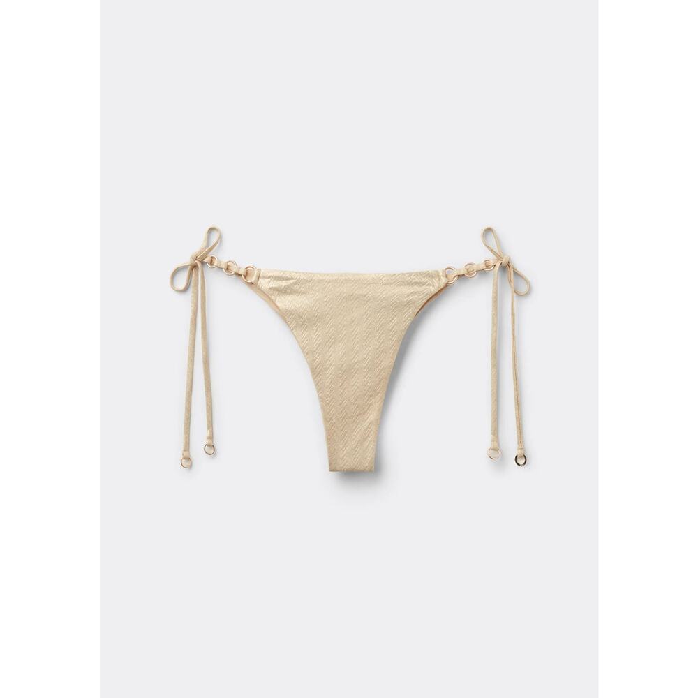 Calzedonia Gold Waves Tie Sides Brazilian Bikini Bottoms